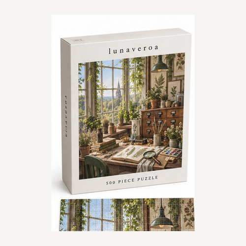 Botanical Workroom 500-Piece Puzzle — product box hero image